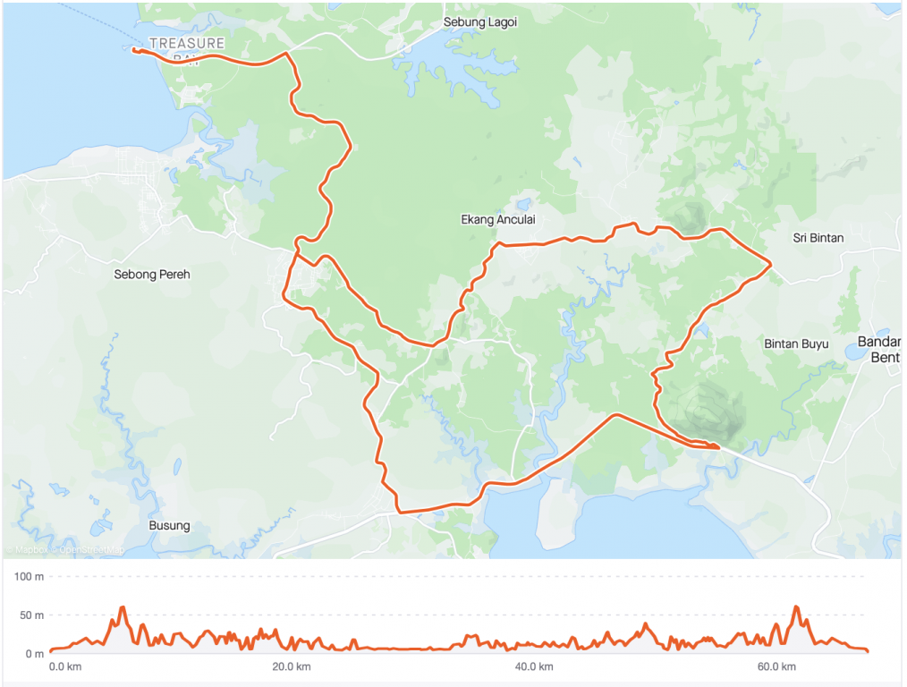 Gunung Bintan Ride Route and Elevation