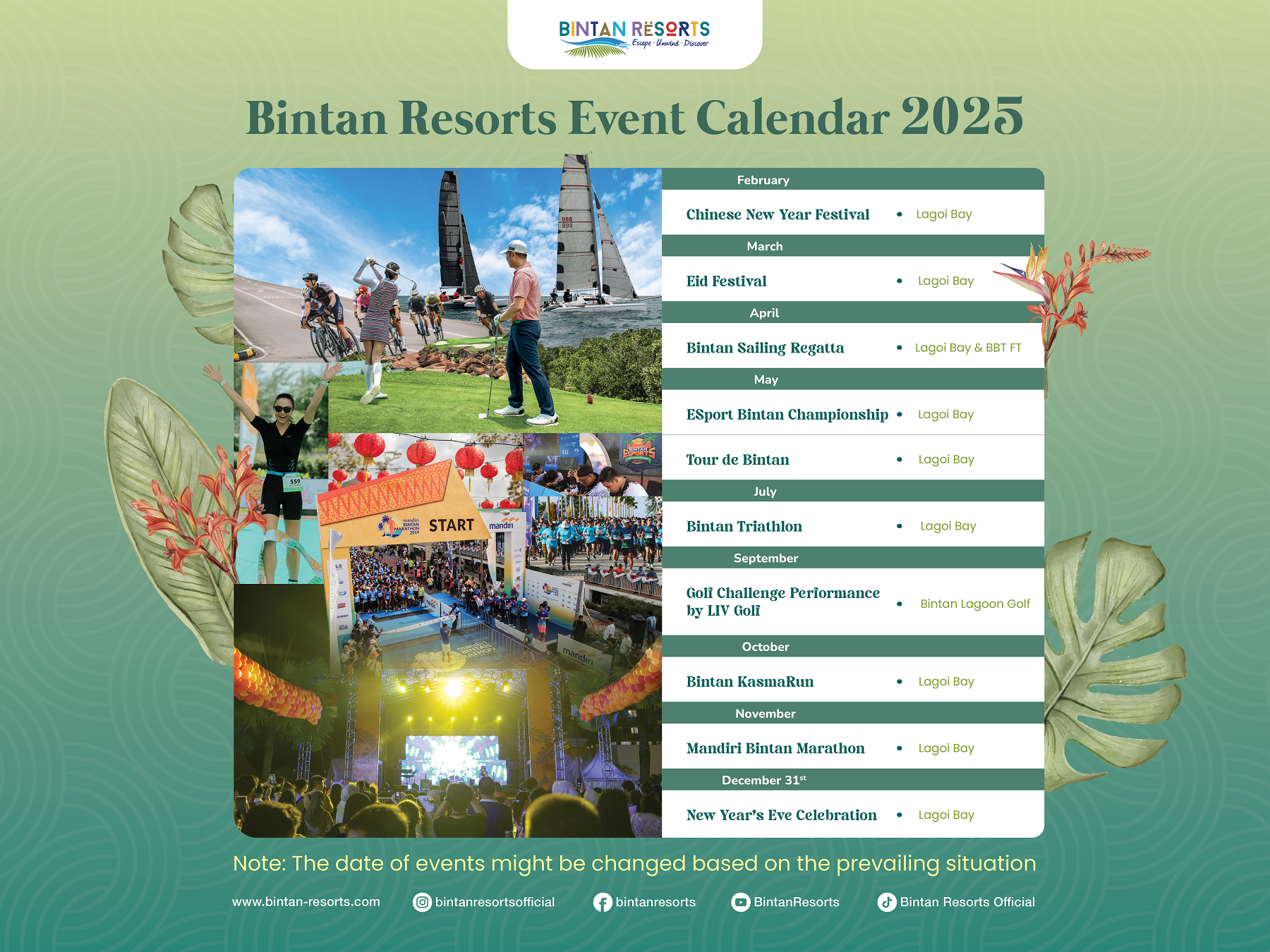 Bintan Resorts Event Calendar 2025
