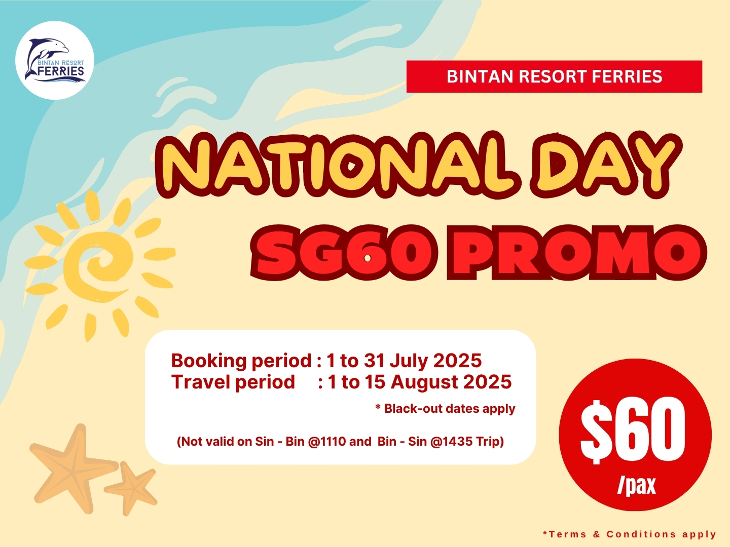Celebrate Singapore’s 60th National Day with Bintan Resort Ferries – SG60 Promo at Just $60!